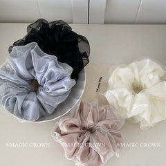 Brand New Elegant Solid Color Trendy Scrunchies Classic Ponytail Hair Ties for Women and Girls Sweet Hair Accessories