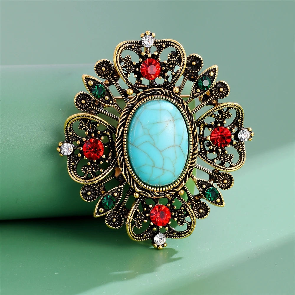 Fashion Vintage Elegant Retro Luxury Brooches for Girls Glamorous Charms Pins Jewelry for Women Ladies Accessories Wholesale