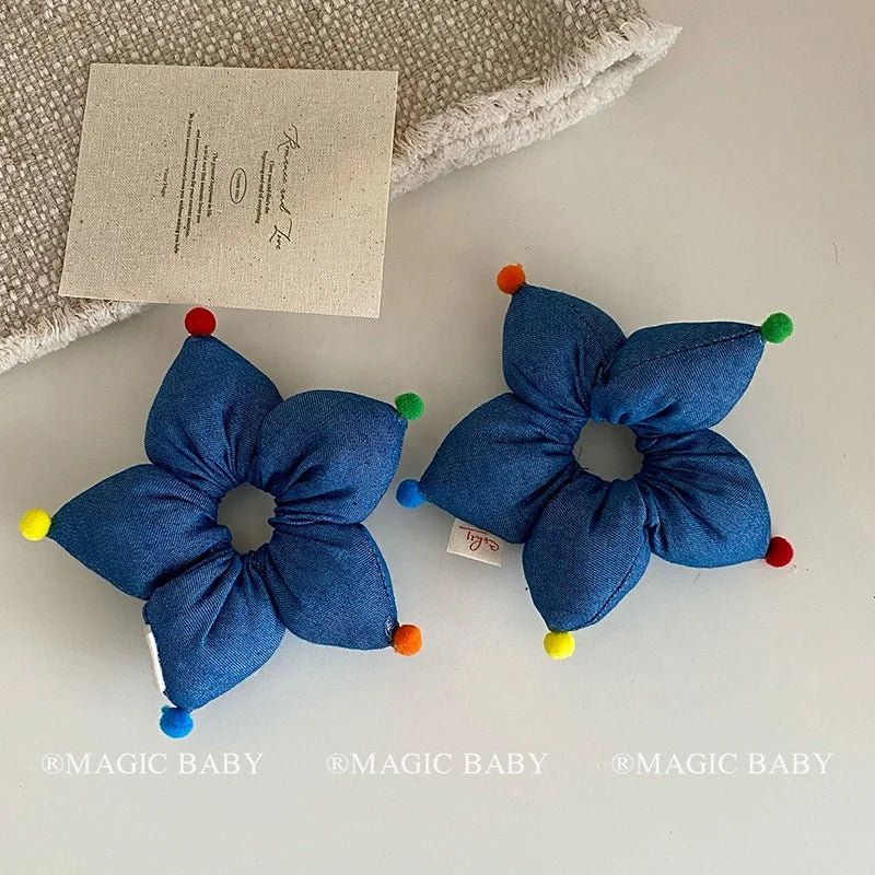 Fashion Star Leopard Polka Dot Scrunchies for Baby Girls Colorful Hair Ties for Kids Children Hair Accessories Chinese Supplier