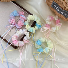 Simple Colorful Elegant Graceful Scrunchies for Baby Girls Sweet Cute Minimalistic Hair Ties for Kids Children Hair Accessories