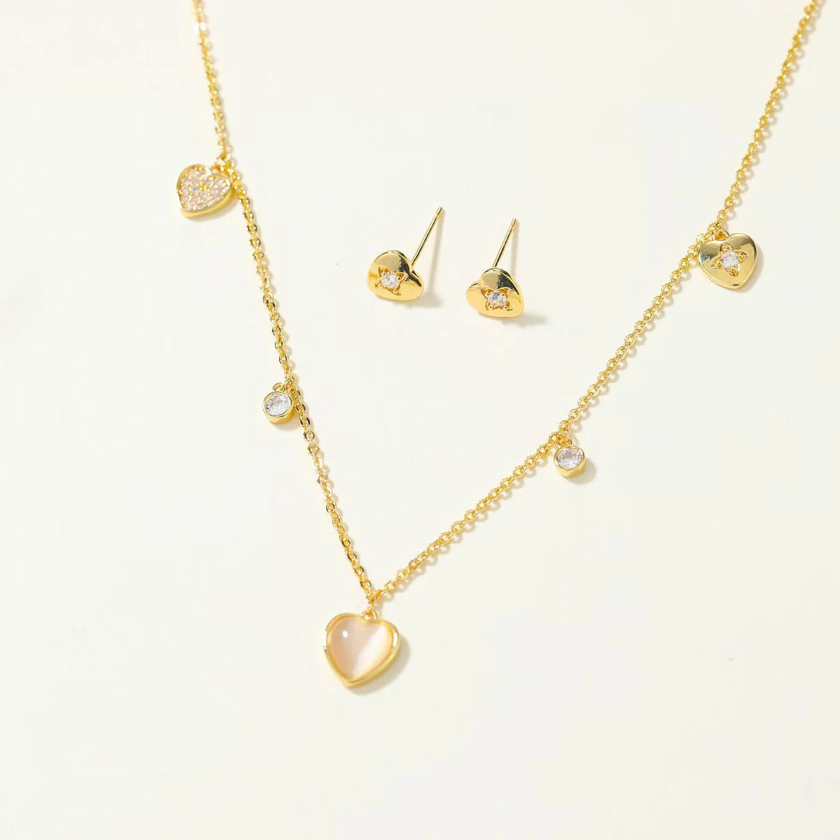 Luxury Refined Charms Glamorous Necklaces for Girls Elegant Sweet Art Deco Stud Earrings for Girls Jewelry Sets for Women Ladies