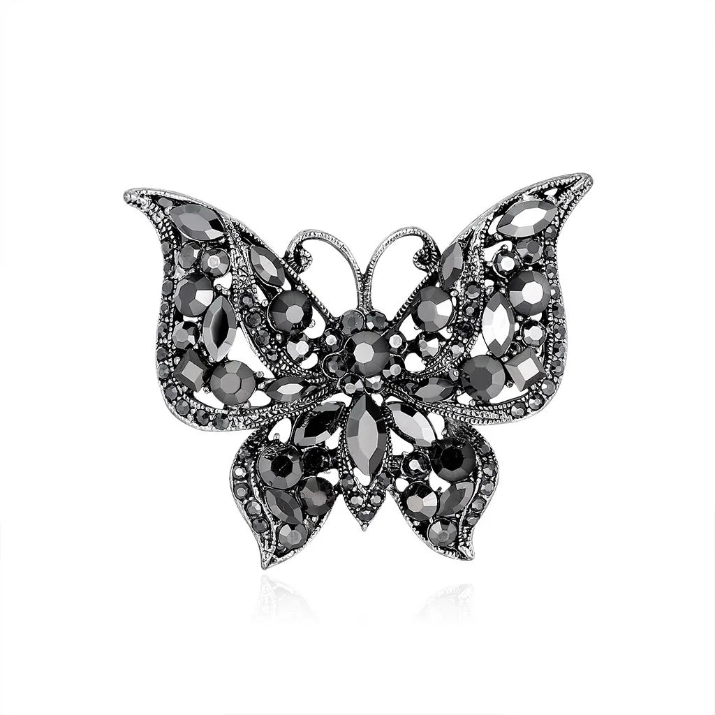 Fashion Bold Glitter Butterfly Sweet Brooches for Girls Trendy Glamorous Animals Pins Jewelry for Women Ladies Accessories