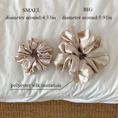 Modern Elegant Women's Hair Ties Soft High Elastic Stock Scrunchies for Daily Office Use Fashion Solid-Color Accessory Sweet