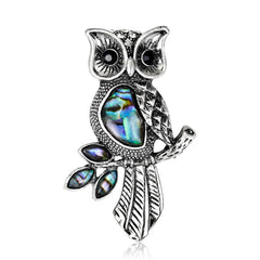 Fashion Retro Vintage Lustrous Animals Owl Brooches for Girls Stylish Trendy Glitter Pins Jewelry for Women Ladies Accessories