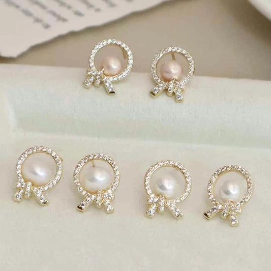 Women Imitation Pearl Hot Sale Small Stud Earring Fashion Elegant Graceful High Quality Bulk Jewelry Accessory for Female Daily