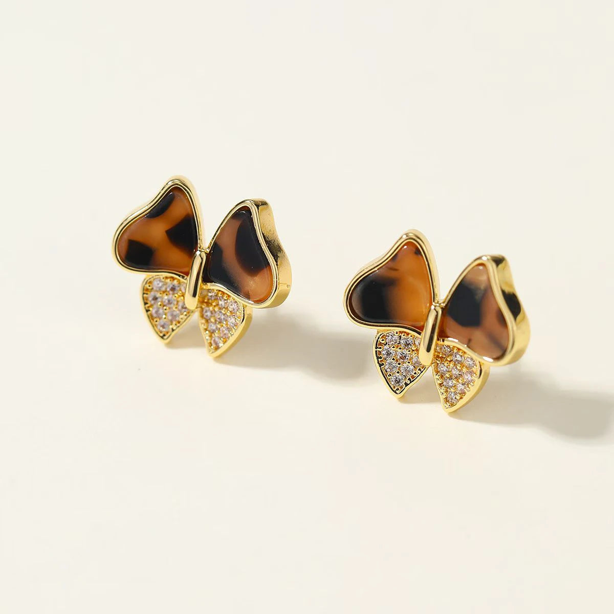 Classic Butterfly Simple Trendy Stud Earrings for Girls Leopard Glitter Jewelry for Women Ladies Accessories Elegant Bijuterias