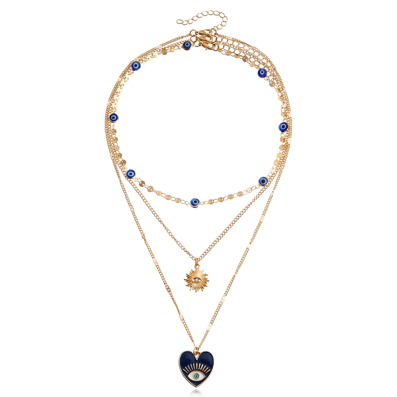 Fashion Heart Shaped Layered Wearing Necklaces for Girls Sweet Elegant Jewellry for Women Ladies Accessories Chinese Supplier