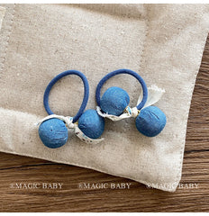 Sweet Cute Bowknot Ball Scunchies for Baby Girls Fashion Chic Elegant Hair Ties for Kids Children Hair Accessories in Stock