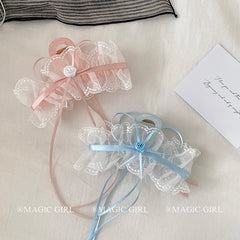 Sweet Cute Lace Bowknot Ribbon Hair Claw Clips for Girls Elegant Princess Style Clutches for Women Ladies Hair Accessories