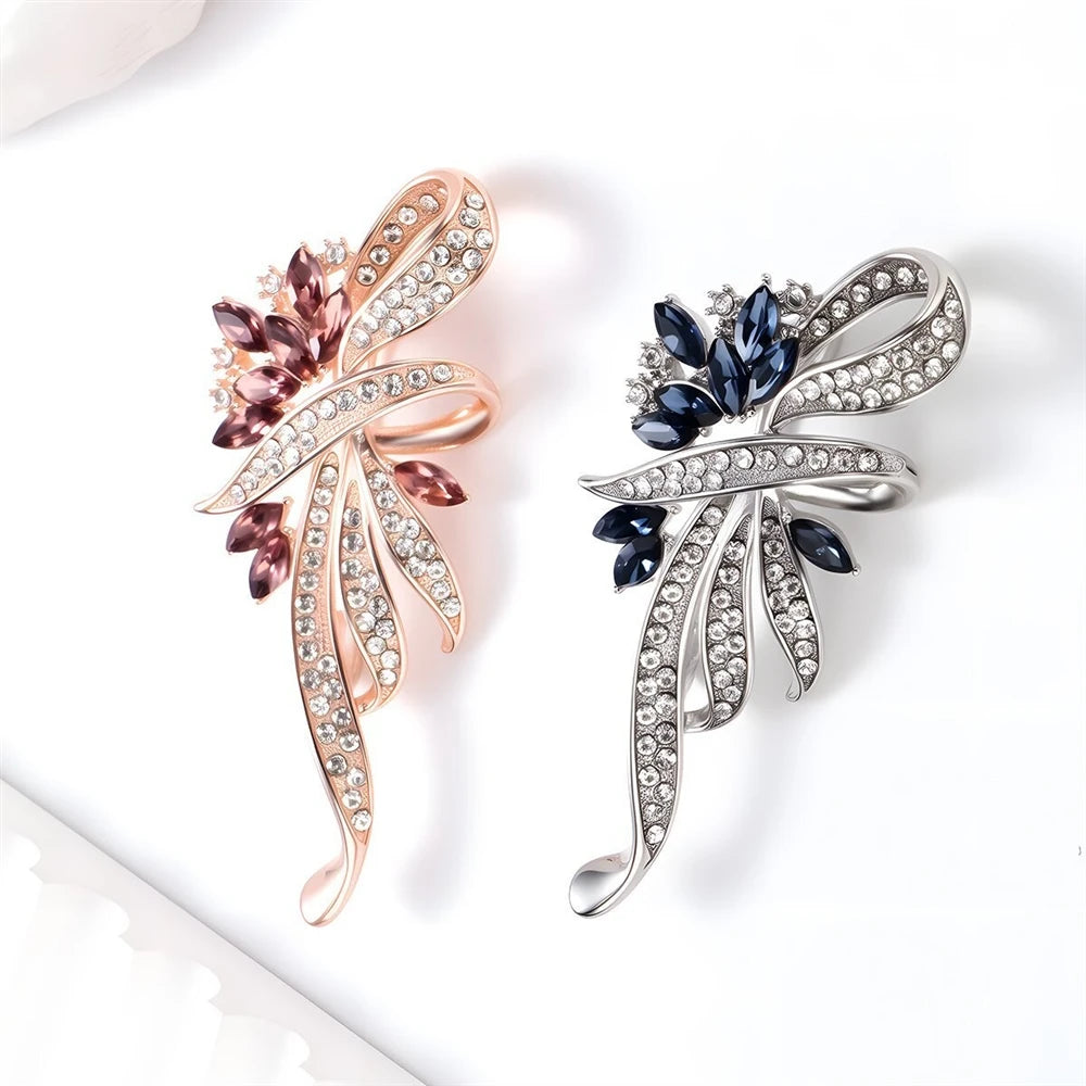 Fashion New Design Elegant Glitter Rhinestone Luxury Brooches for Girls Elegant Pins Jewelry for Women Ladies Accessories Female