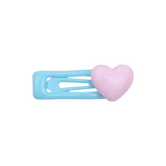Cute Chic Simple Snap Hair Clips 5cm Heart-Shaped Candy Colors Baby Girls' Fashion Accessories Alloy Material for Party