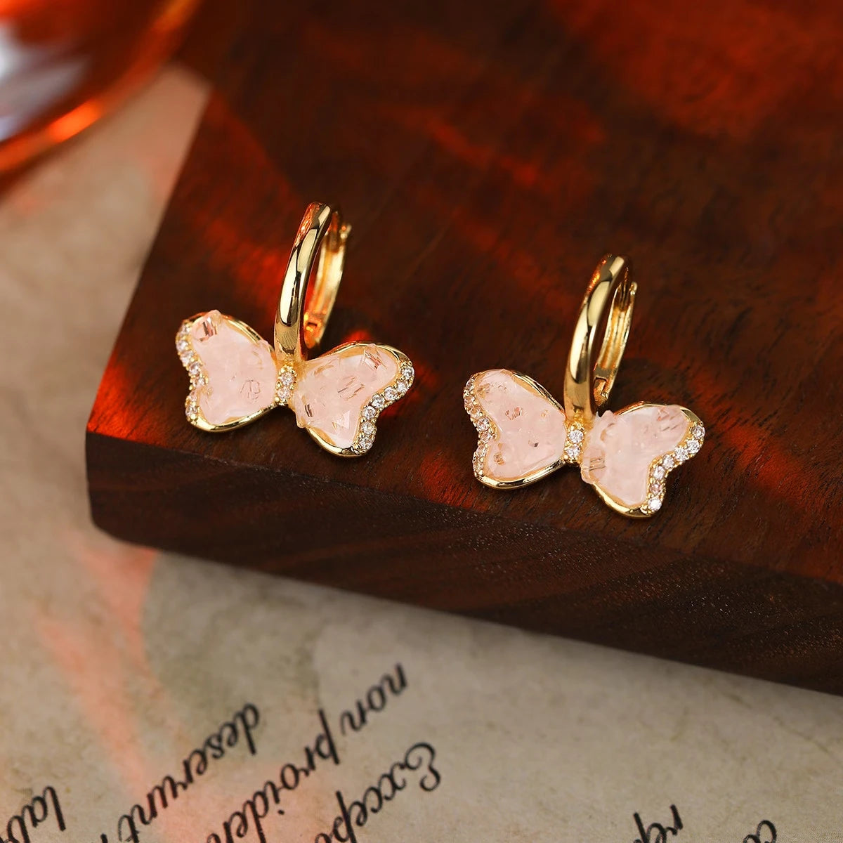 Women Blue Green Rhinestone Cherry Bow Small Earring Fashion Glitter Sparking Elegant High Quality Jewelry Accessories for Daily