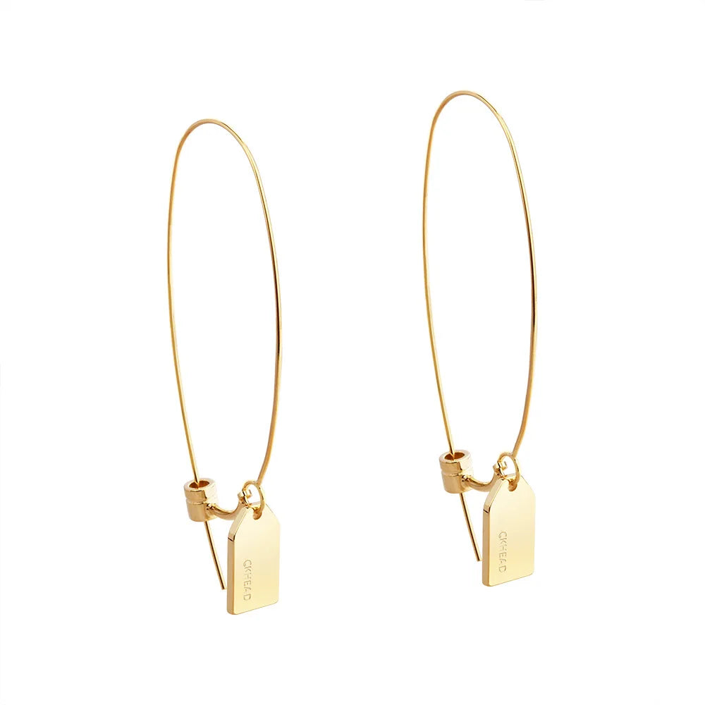 Internet Celebrity Minimalist Hoop Earrings Personalized English Letter Earrings Fashion Commuting Design Earrings Wholesale