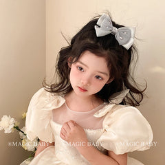 Solid Color Glitter Classic Bowknot Hair Clips for Baby Girls Simple Cute Alligators for Kids Children Hair Accessories in Stock