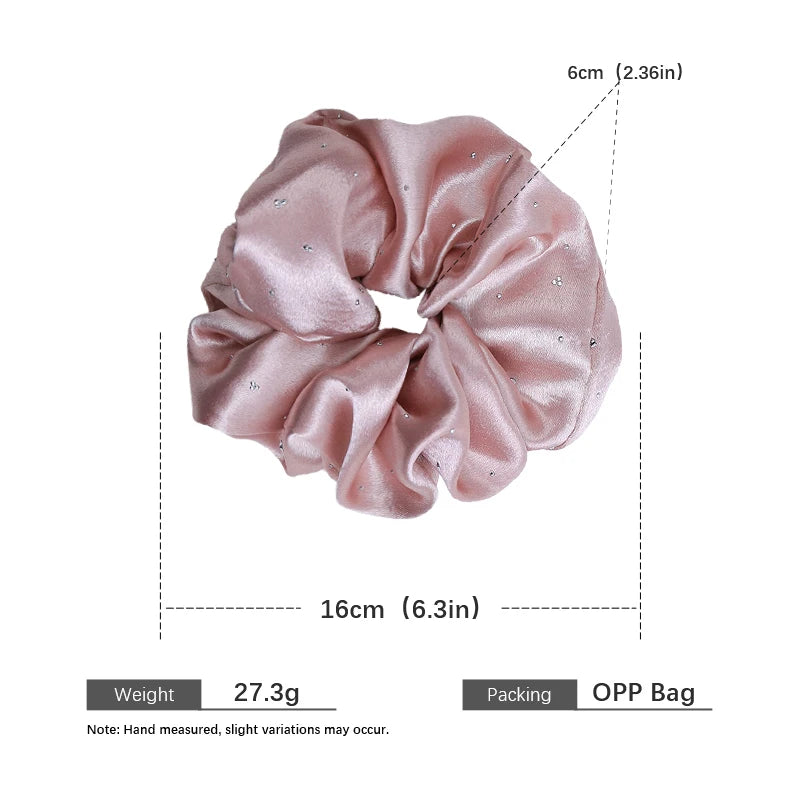 Fashion Satin Lustrous Simple Scrunchies for Girls Minimalistic Solid Color Hair Ties for Women Ladies Hair Accessories Chic