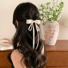 Hot Sale Stain Fabric Bowknot Ribbon Alligator Clips Elegant Fashion Wholesale in Stock Hair Claws Accessories for Women Daily