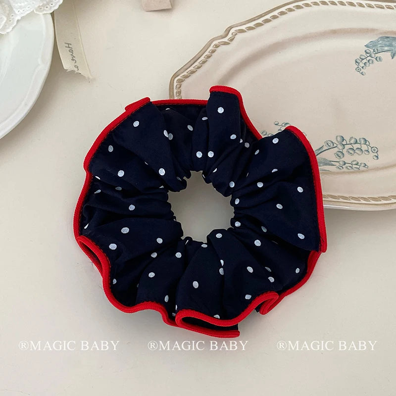 Fashion Simple Polka Dot Scrunchies for Baby Girls Cute Sweet Kawaii Elegant Hair Ties for Kids Children Hair Accessories Chic