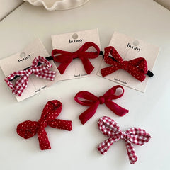 Fashion Lucky Plaid Polka Dot Hair Clips for Baby Girls Bowknot Cute Sweet Alligators for Kids Children Hair Accessories Deco