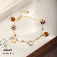 Fashion Freshwater Pearl Glass Crystal Bracelets for Girls 18K Gold Plated Jewelry for Women Ladies Wholesale China Manufacturer