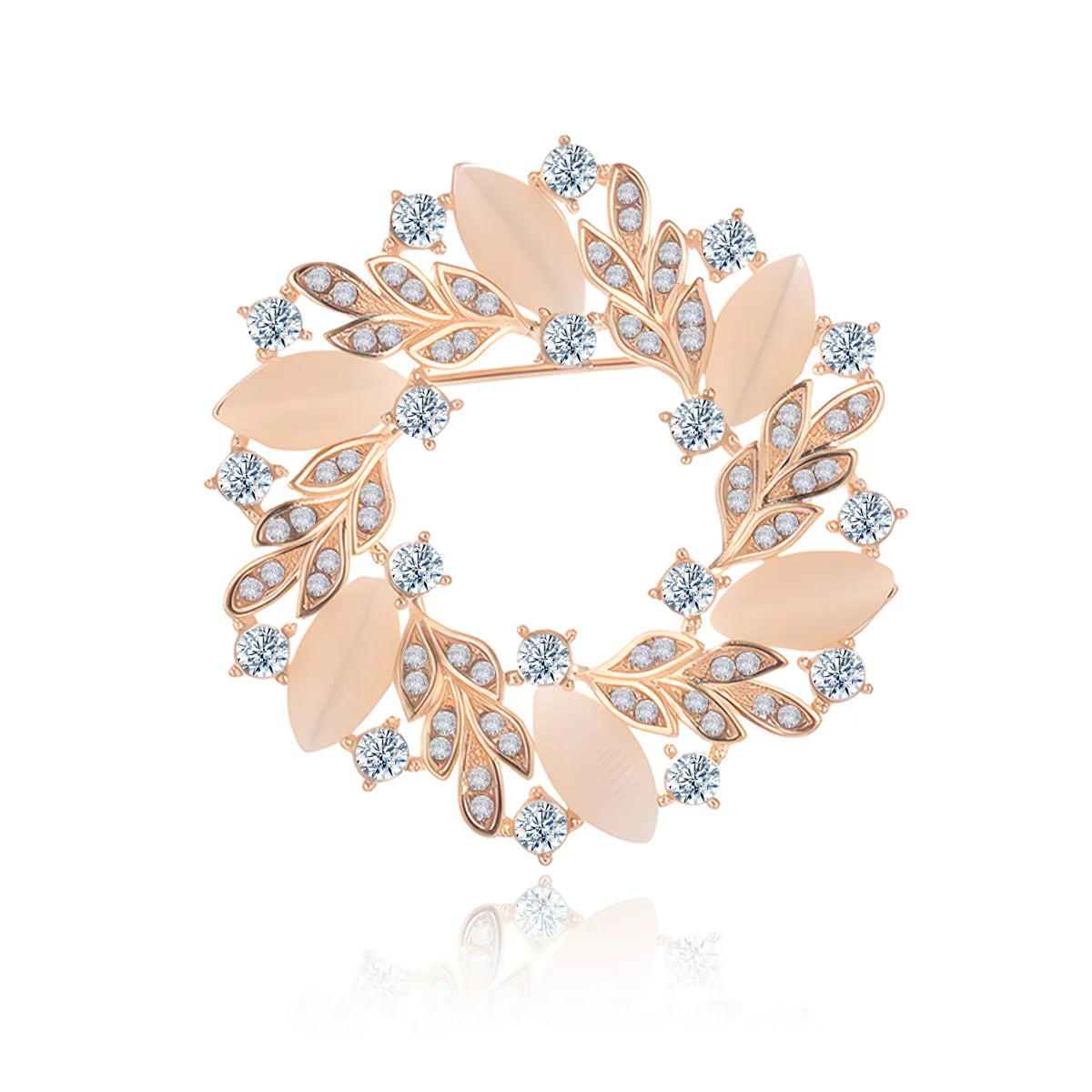 Fashion Sweet Elegant Glitter Rhinestone Brooches for Girls Luxury Leafs Pins Jewelry for Women Ladies Accessories Hot Sale