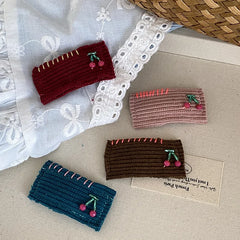 Fashion Elegant Vintage Cherry Hair Clips for Baby Girls Fruits Square Snap Clips for Kids Children Hair Accessories in Stock