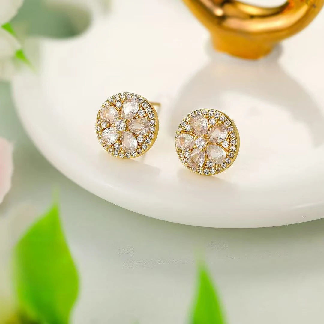 Female Heart Leaf Bow Shape Small Mini Stud Earring Fashion Elegant Simple High Quality Wholesale Daily Jewelry Accessories