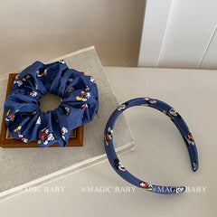 Kids Cat Printed Blue Hair Ties Headbands Fashion Elegant Simple in Stock Scrunchies Hairbands Accessories for Children Daily