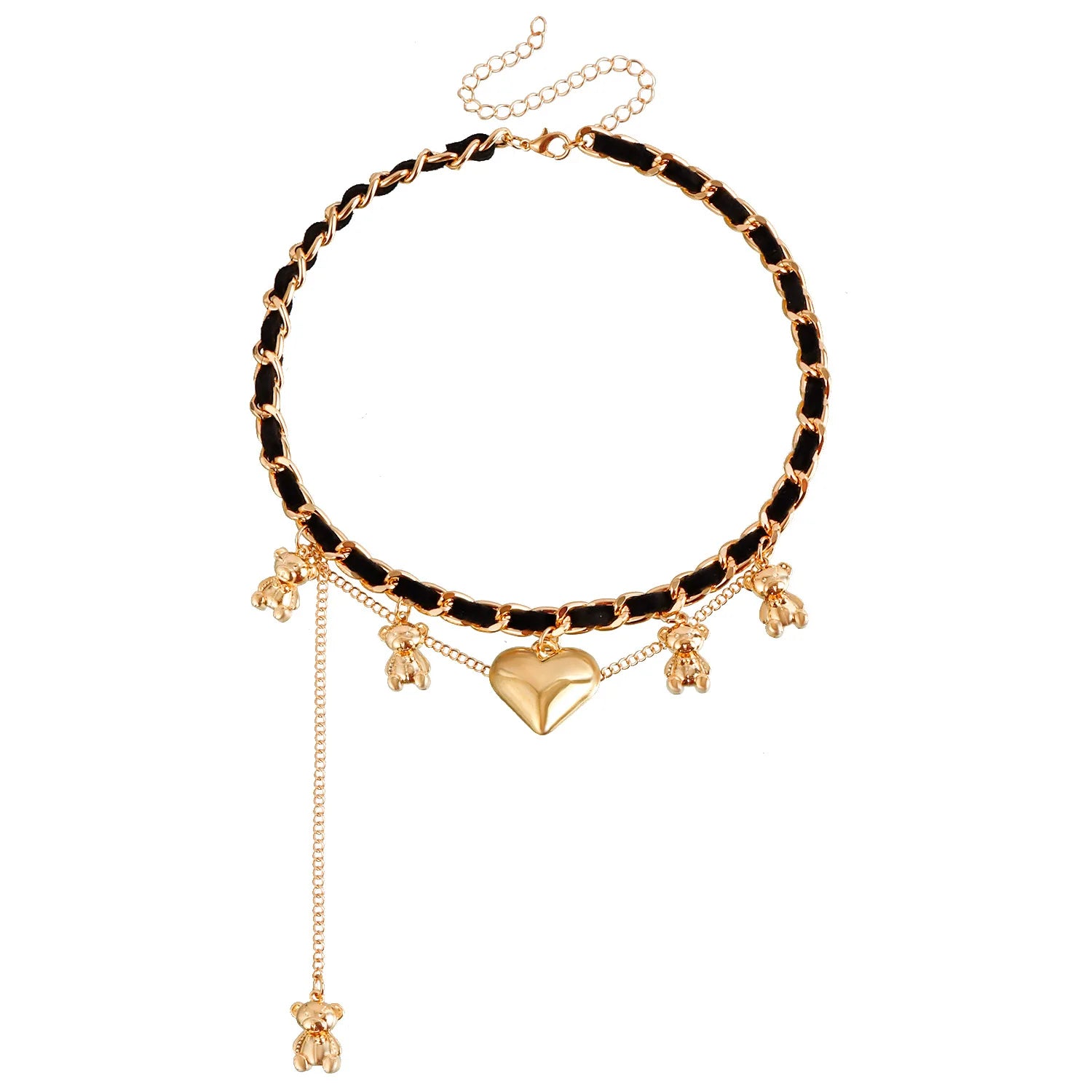 Fashion Simple Steel Heart Trendy Necklaces for Girls Art Deco Stylish Glamorous Jewelry for Women Ladies Accessories Wholesale