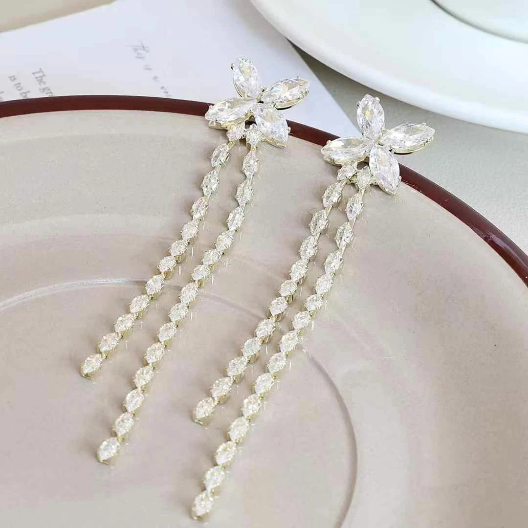 Women Butterfly Heart Star Tassel Design Drop Earring Fashion Elegant Graceful Glamorous Bulk Jewelry Accessories for Holiday