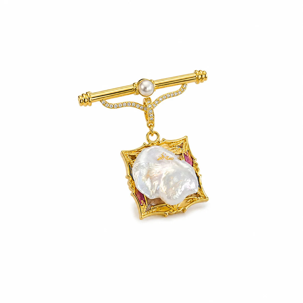 Fashion Trendy Baroque Pearl Hand-Painted Drip Glaze Pendent for Girls Vintage Jewelry for Women Ladies Wholesale China Factory