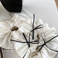 Elegant Ballet Style Women's Hair Ties Satin Ribbon Bow Stunning Sweet Scrunchies for Girls Minimalistic Hair Accessories Lady
