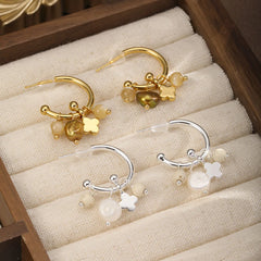 Fashion Copper Shell Beads Hoop Earrings for Girls Trendy Classic Jewelry for Women Ladies Wholesale China Manufacturer Low MOQ