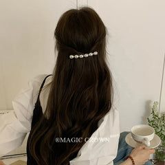 Women's Minimalistic Small Alloy Beads Hair Snap Clips Lustrous Hair Claws for Party Office Use Accessories in Stock