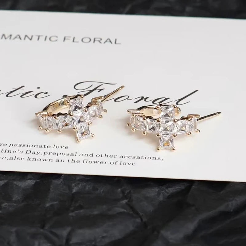 Trendy Stylish Fashion Elegant Hoop Earrings for Girls Rhinestone Jewelry for Women Lady Accessories Chinese Supplier Wholesale