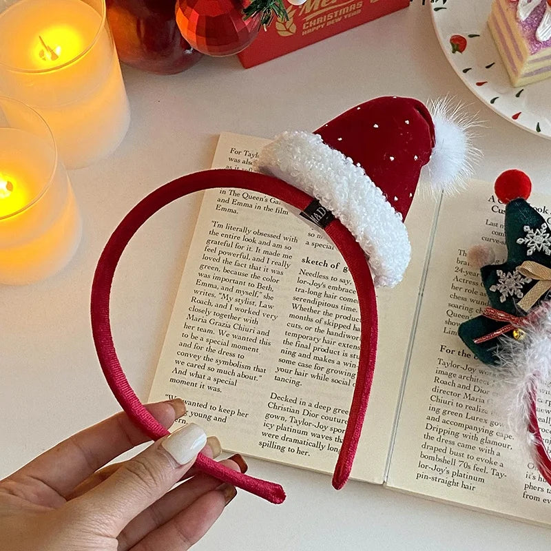 Female Christmas Festival Wide Hairbands Fashion Classic Solid Color Customized Wholesale in Stock Headbands Accessory for Women