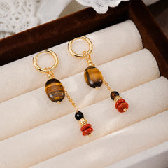 Fashion Natural Stone Beads Drop Earrings for Girls Simple Vintage Jewelry for Women Ladies Wholesale China Manufacturer Bulk