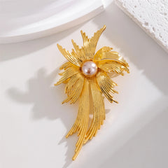 Fashion Luxury Glitter Imitation Pearl Sweet Brooches for Girls Trendy Stylish Simple Pins Jewelry for Women Ladies Accessories
