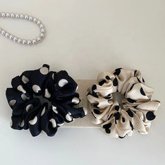 Solid Colored Female Dots Balls Shape Large Hair Ties Elegant Thick Thin Hair Scrunchies Accessories for Office Women