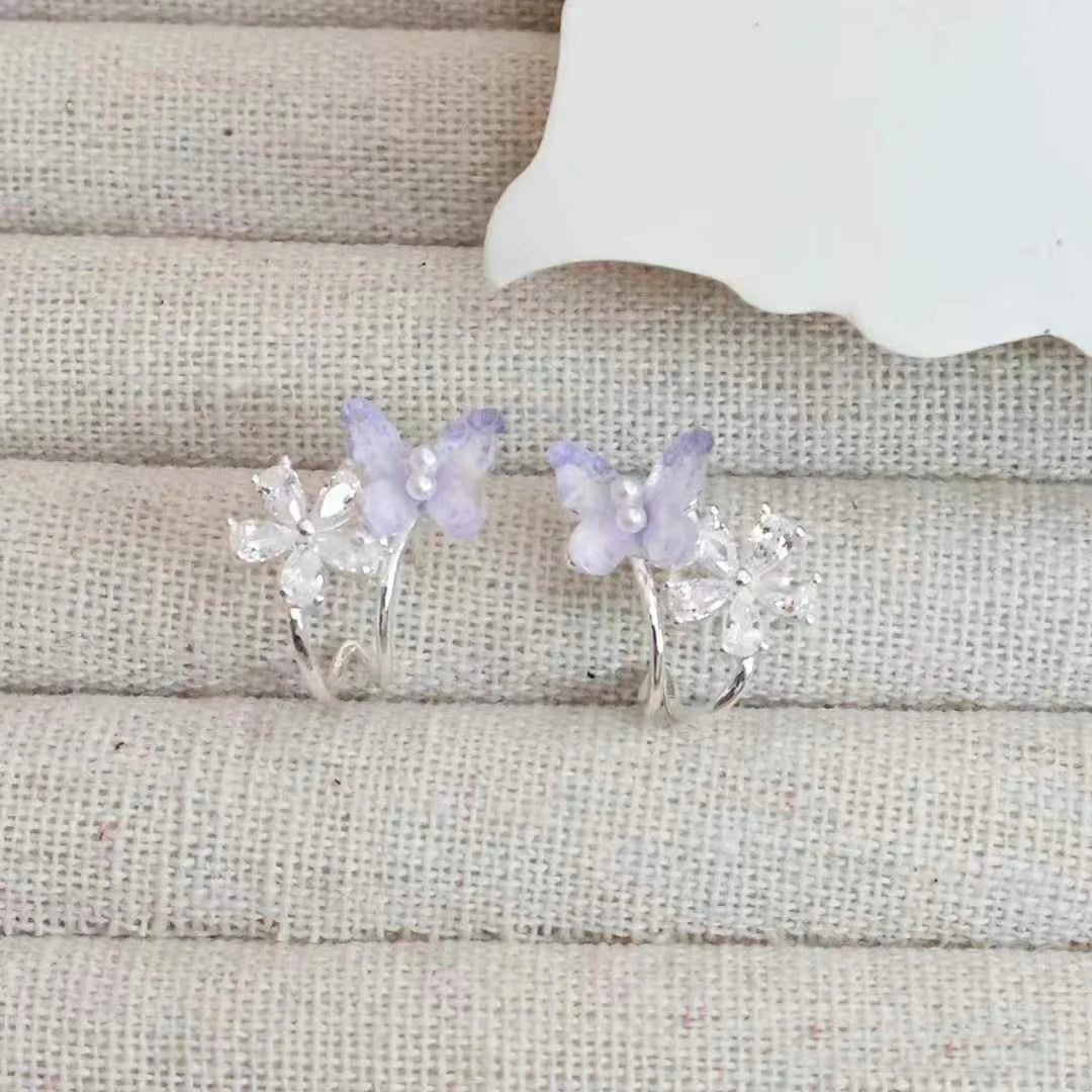 Sweet Butterfly Elegant Hoop Earrings for Girls Princess Style Trendy Jewelry for Women Ladies Bijuterias Chinese Supplier
