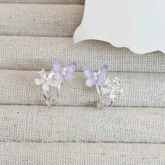 Sweet Butterfly Elegant Hoop Earrings for Girls Princess Style Trendy Jewelry for Women Ladies Bijuterias Chinese Supplier