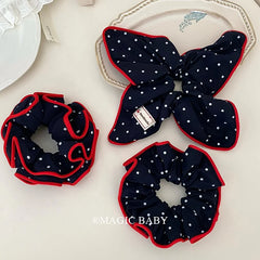 Fashion Simple Polka Dot Scrunchies for Baby Girls Cute Sweet Kawaii Elegant Hair Ties for Kids Children Hair Accessories Chic
