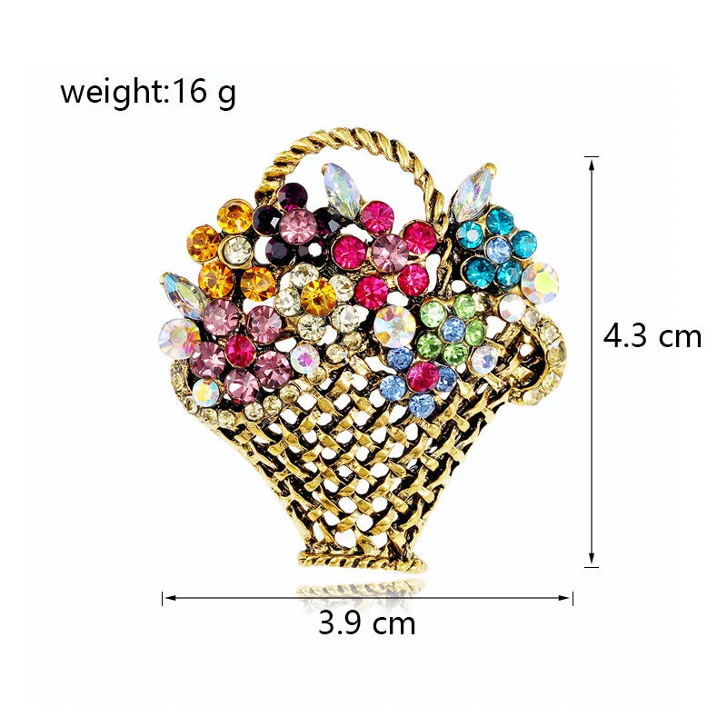 Fashion Flowers Sweet Glitter Rhinestone Sparking Brooches for Girls Stylish Pins Jewelry for Women Ladies Accessories Hot Sale