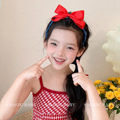 Vintage Cute Sweet Ribbon Scrunchies for Baby Girls Kawaii Fashion Letter Hair Ties for Kids Children Hair Accessories in Stock