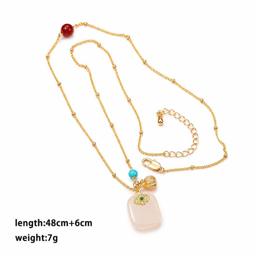 Fashion Natural Stone Blue Turquoise Cubic Zirconia 18K Gold Plated Jewelry for Women Ladies Wholesale China Manufacturer Girls