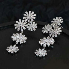 Luxury Exaggerated Glitter Stunning Elegant Drop Earrings for Girls Graceful Classic Jewelry for Women Ladies Accessories