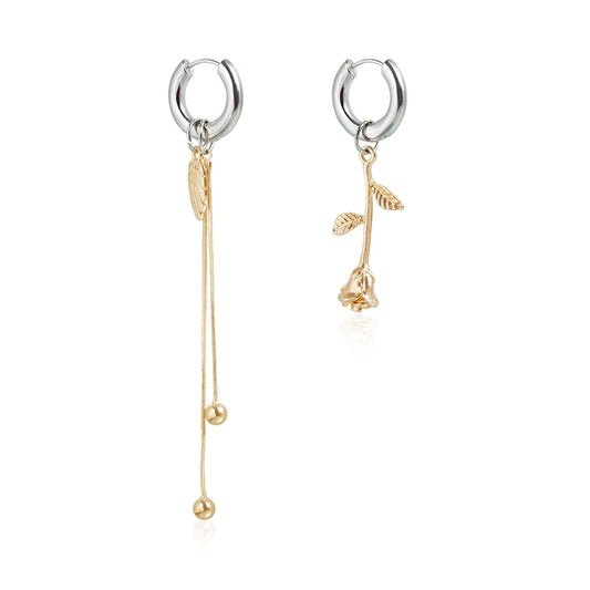 Fashion Flower Floral Rose Sweet Cute Drop Earrings for Girls Stylish Dainty Jewelry for Women Ladies Accessories Wholesale