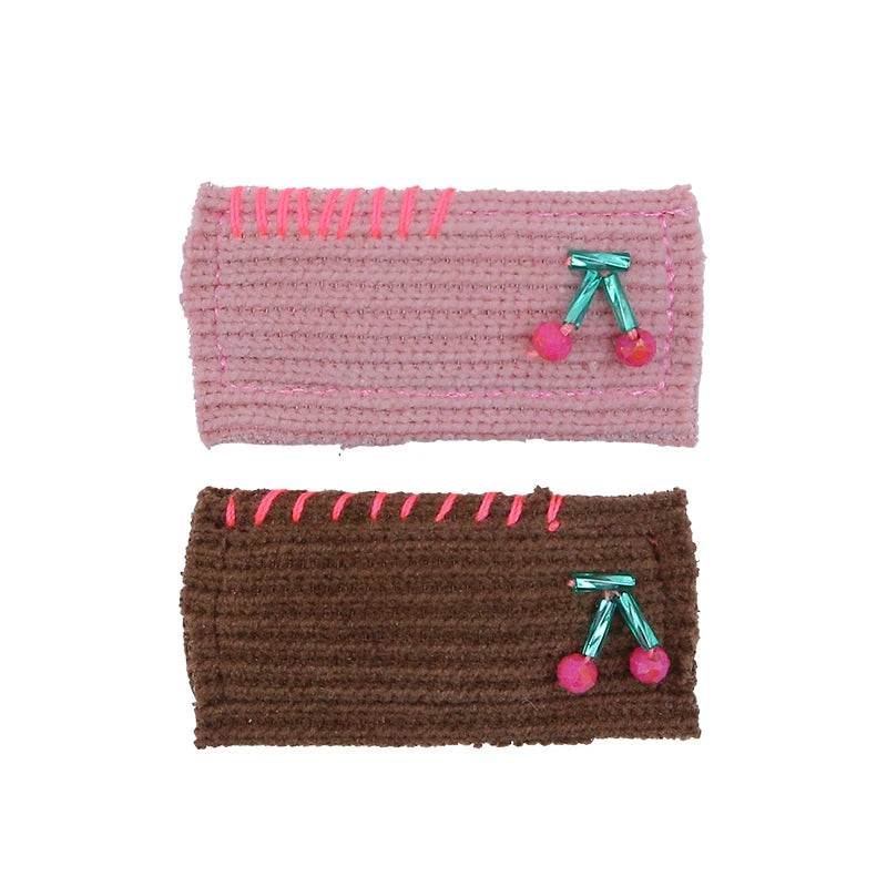 Fashion Elegant Vintage Cherry Hair Clips for Baby Girls Fruits Square Snap Clips for Kids Children Hair Accessories in Stock