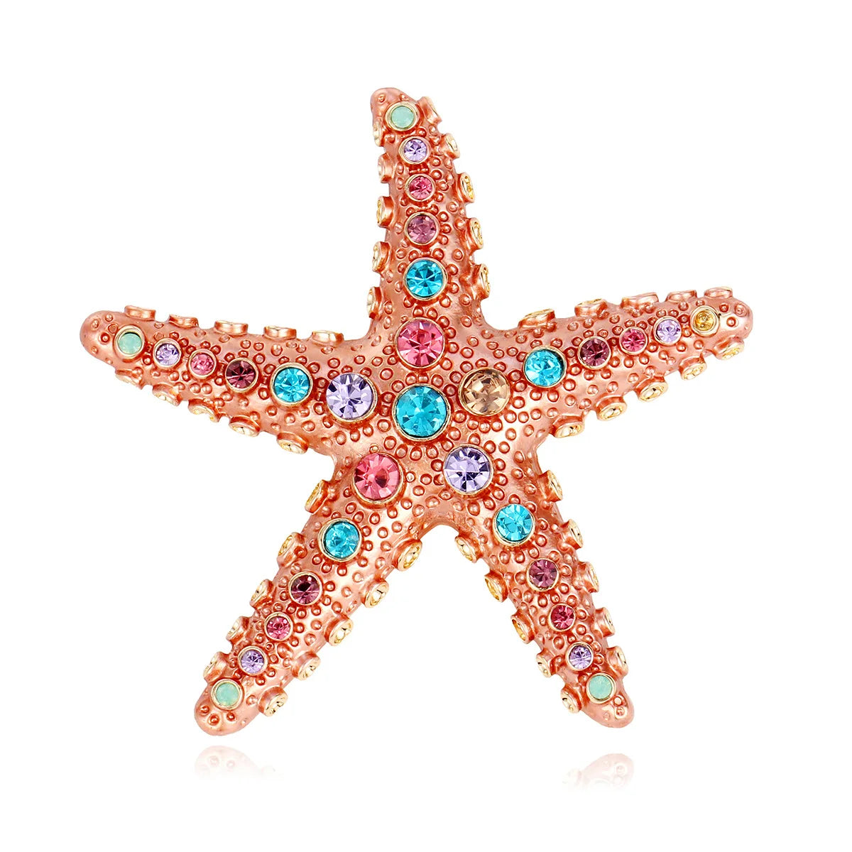 Fashion Starfish Sweet Trendy Ocean Brooches for Girls Glitter Glamorous Pins Jewelry for Women Ladies Accessories Wholesale