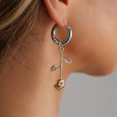 Fashion Flower Floral Rose Sweet Cute Drop Earrings for Girls Stylish Dainty Jewelry for Women Ladies Accessories Wholesale