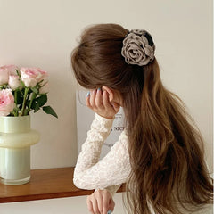 Fashion Solid Color Flower Hair Claw Clips for Girls Elegant Sweet Trendy Haarspange for Women Ladies Hair Accessories Stylish
